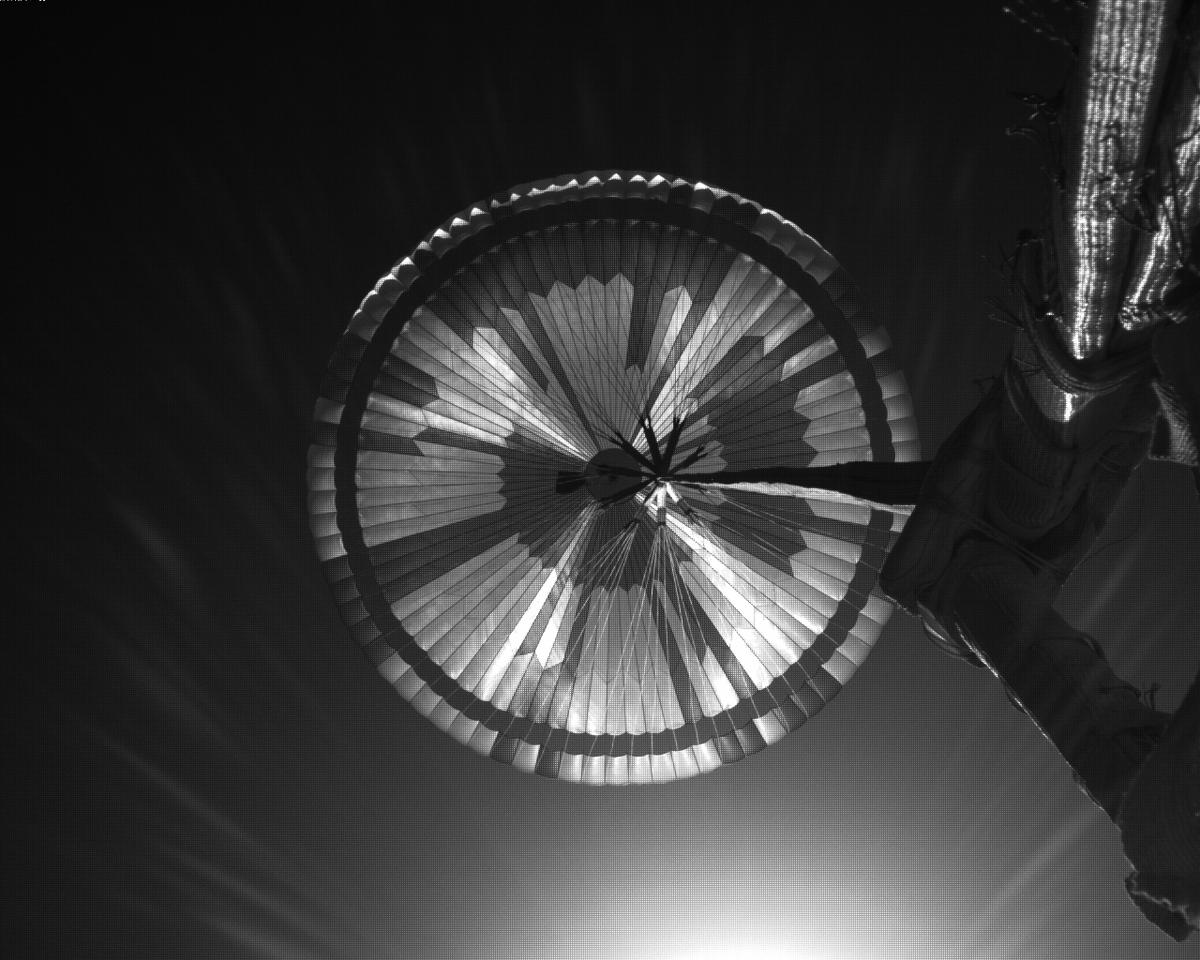 This image was taken by EDL_PUCAM2 onboard NASA's Mars rover Perseverance on Sol 295