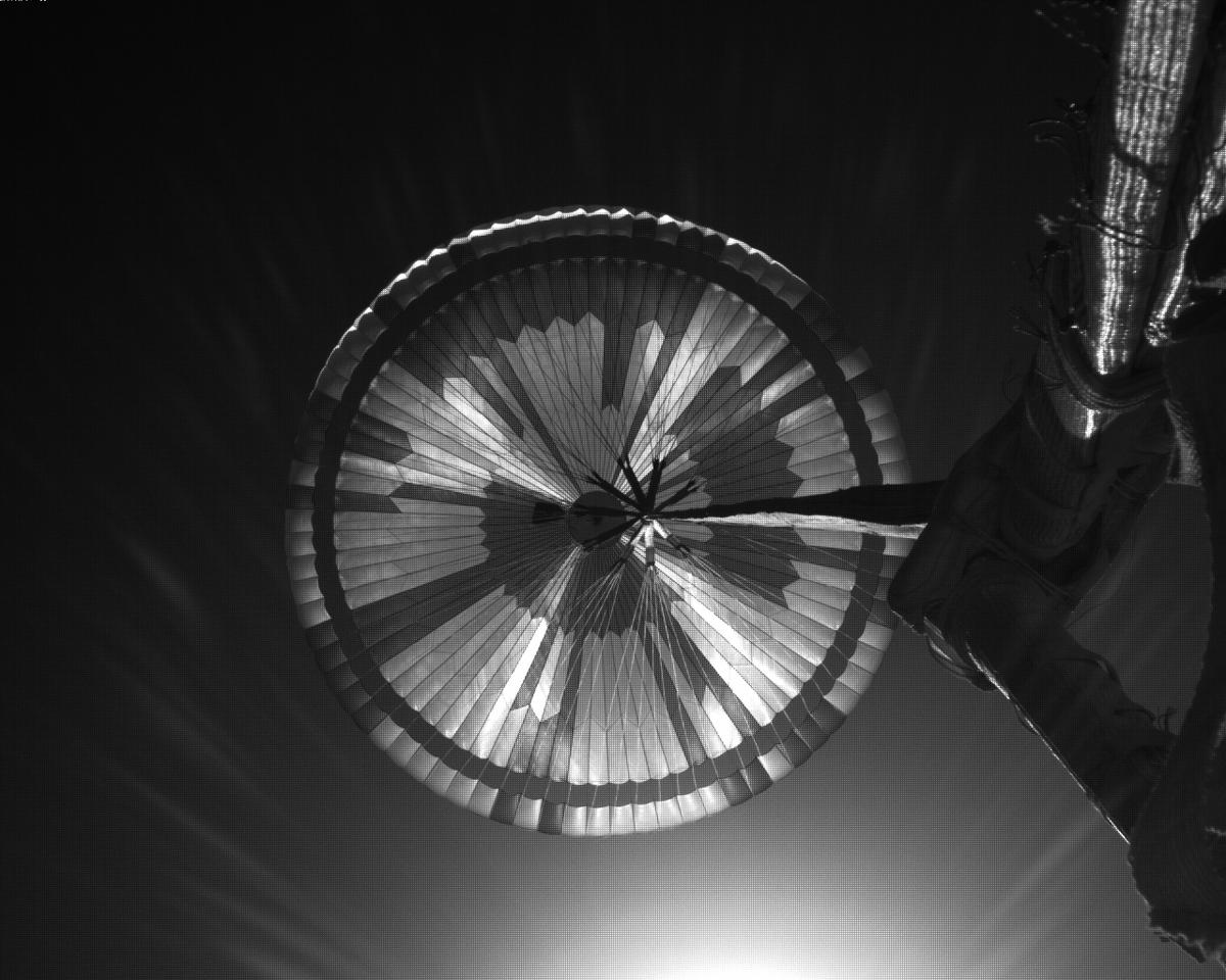 This image was taken by EDL_PUCAM2 onboard NASA's Mars rover Perseverance on Sol 295