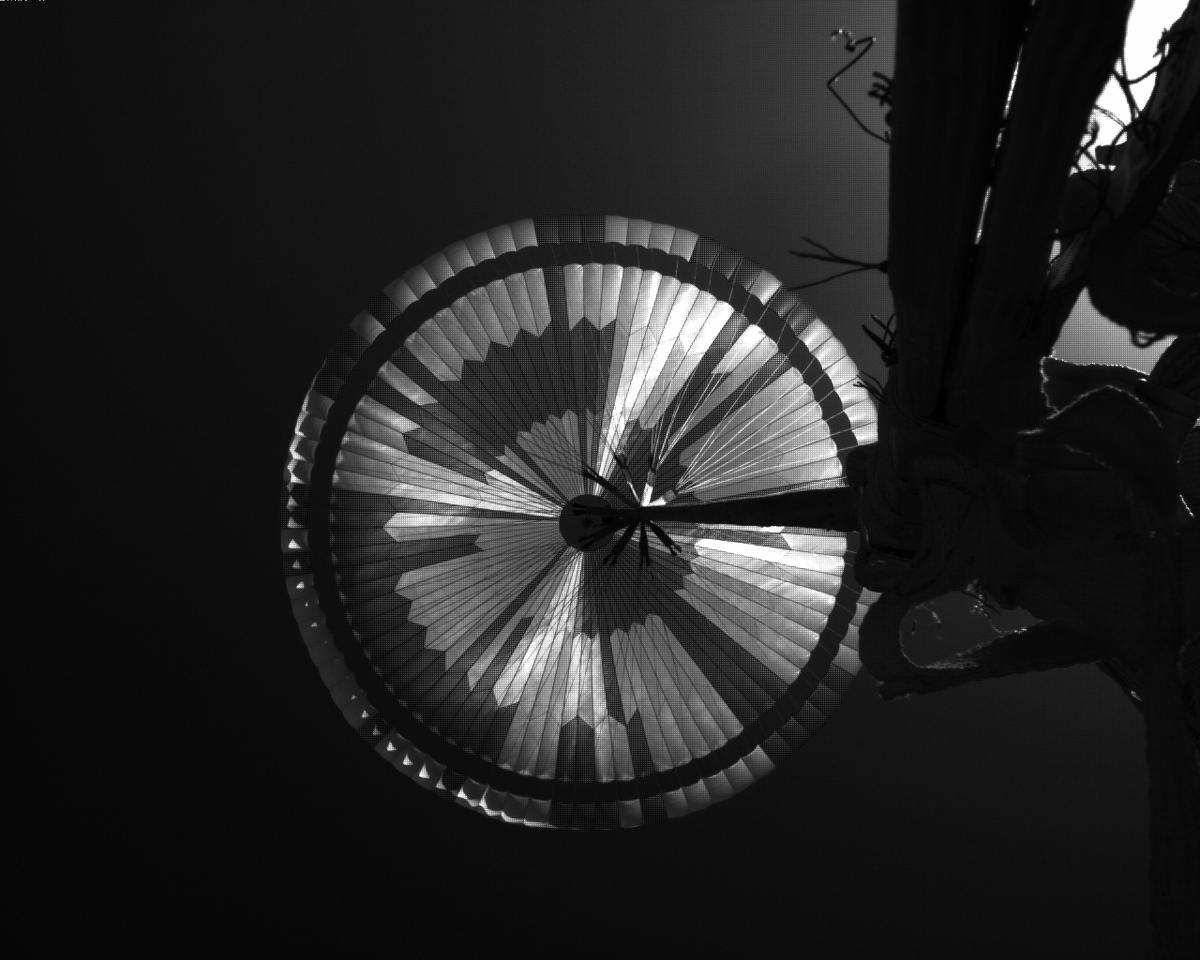 This image was taken by EDL_PUCAM1 onboard NASA's Mars rover Perseverance on Sol 296