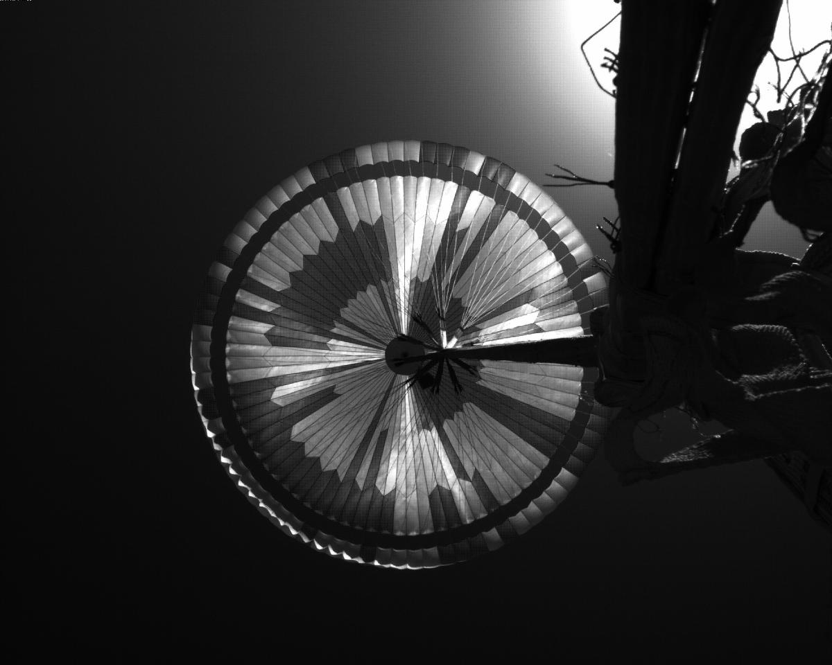 This image was taken by EDL_PUCAM1 onboard NASA's Mars rover Perseverance on Sol 296