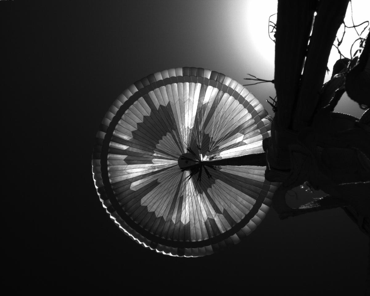 This image was taken by EDL_PUCAM1 onboard NASA's Mars rover Perseverance on Sol 296