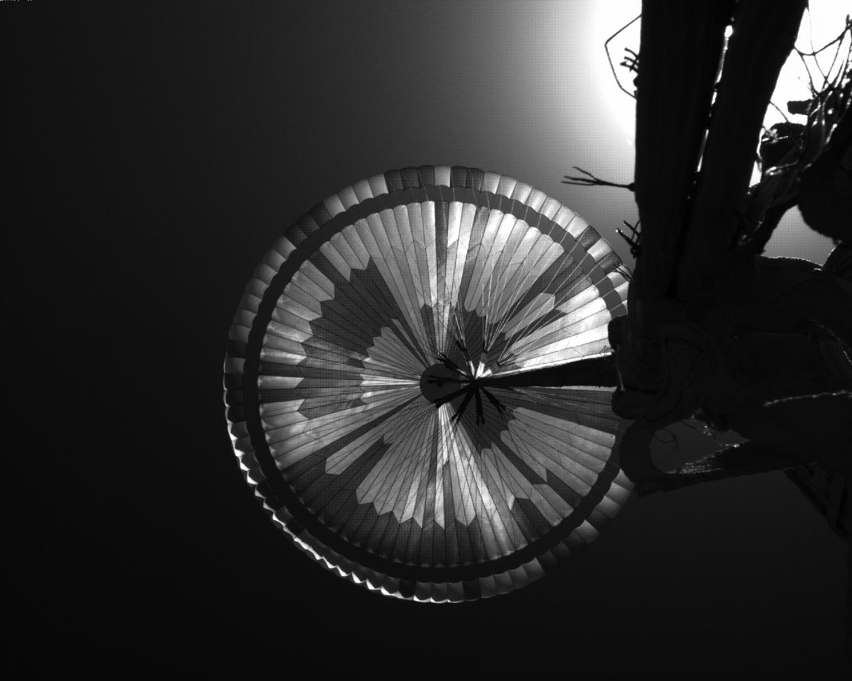 This image was taken by EDL_PUCAM1 onboard NASA's Mars rover Perseverance on Sol 296