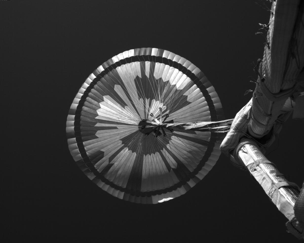 This image was taken by EDL_PUCAM2 onboard NASA's Mars rover Perseverance on Sol 296