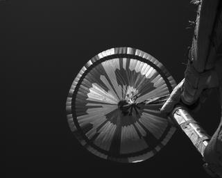 View image taken on Mars, Mars Perseverance Sol 296: Parachute Up-Look Camera B