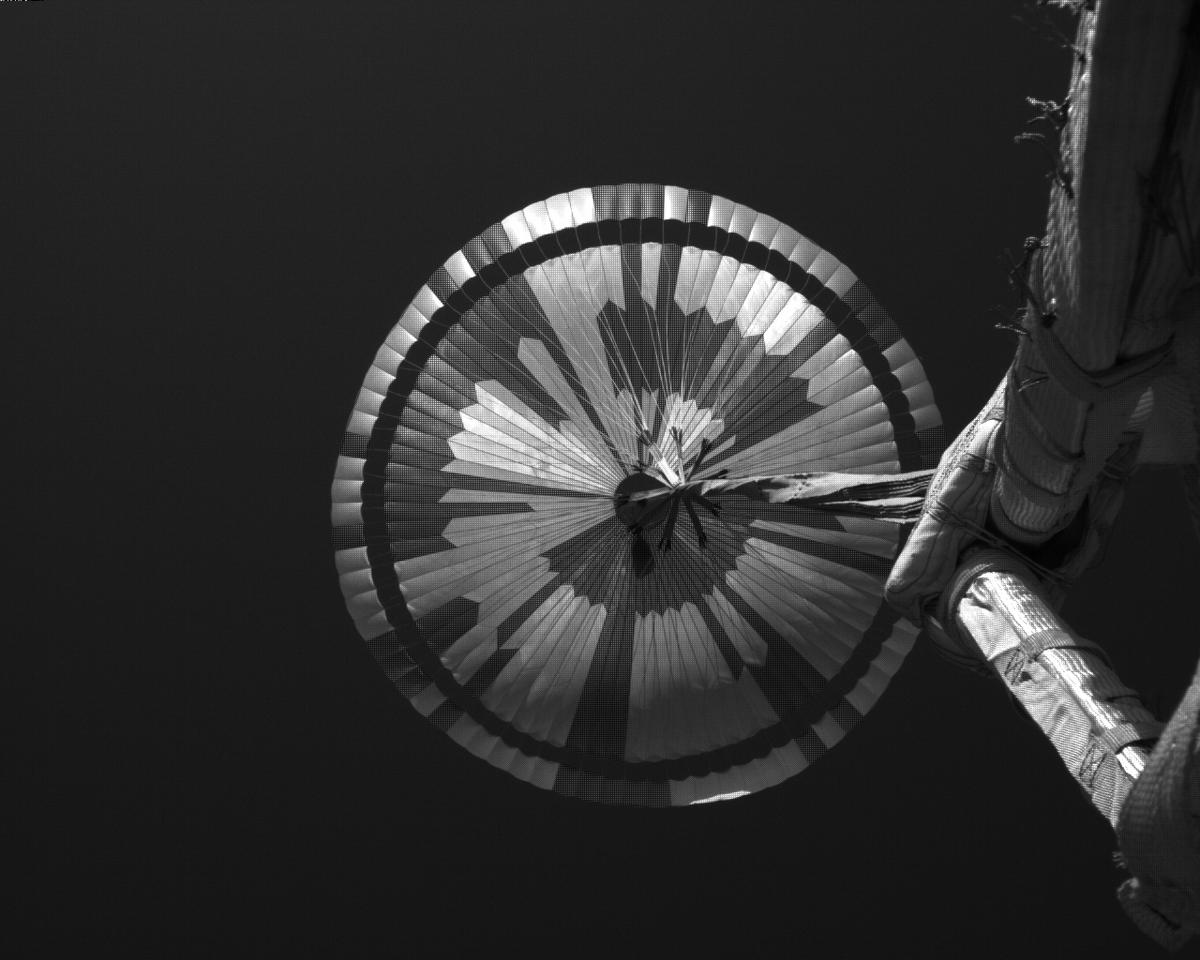 This image was taken by EDL_PUCAM2 onboard NASA's Mars rover Perseverance on Sol 296