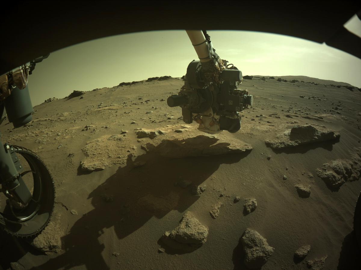 This image was taken by FRONT_HAZCAM_LEFT_A onboard NASA's Mars rover Perseverance on Sol 300