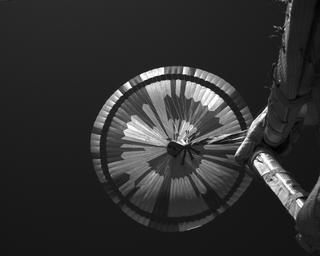View image taken on Mars, Mars Perseverance Sol 311: Parachute Up-Look Camera B