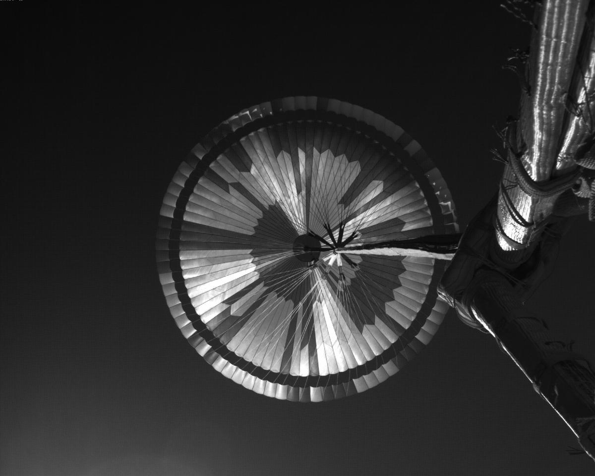 This image was taken by EDL_PUCAM2 onboard NASA's Mars rover Perseverance on Sol 318