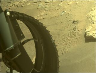 View image taken on Mars, Mars Perseverance Sol 320: Front Left Hazard Avoidance Camera (Hazcam)