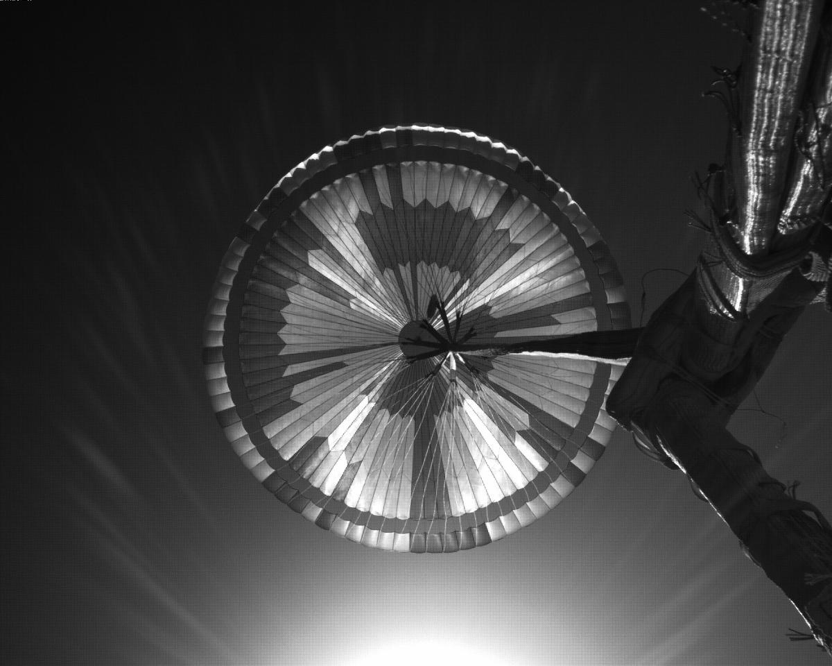 This image was taken by EDL_PUCAM2 onboard NASA's Mars rover Perseverance on Sol 323