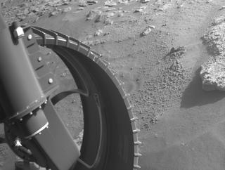 View image taken on Mars, Mars Perseverance Sol 325: Front Left Hazard Avoidance Camera (Hazcam)