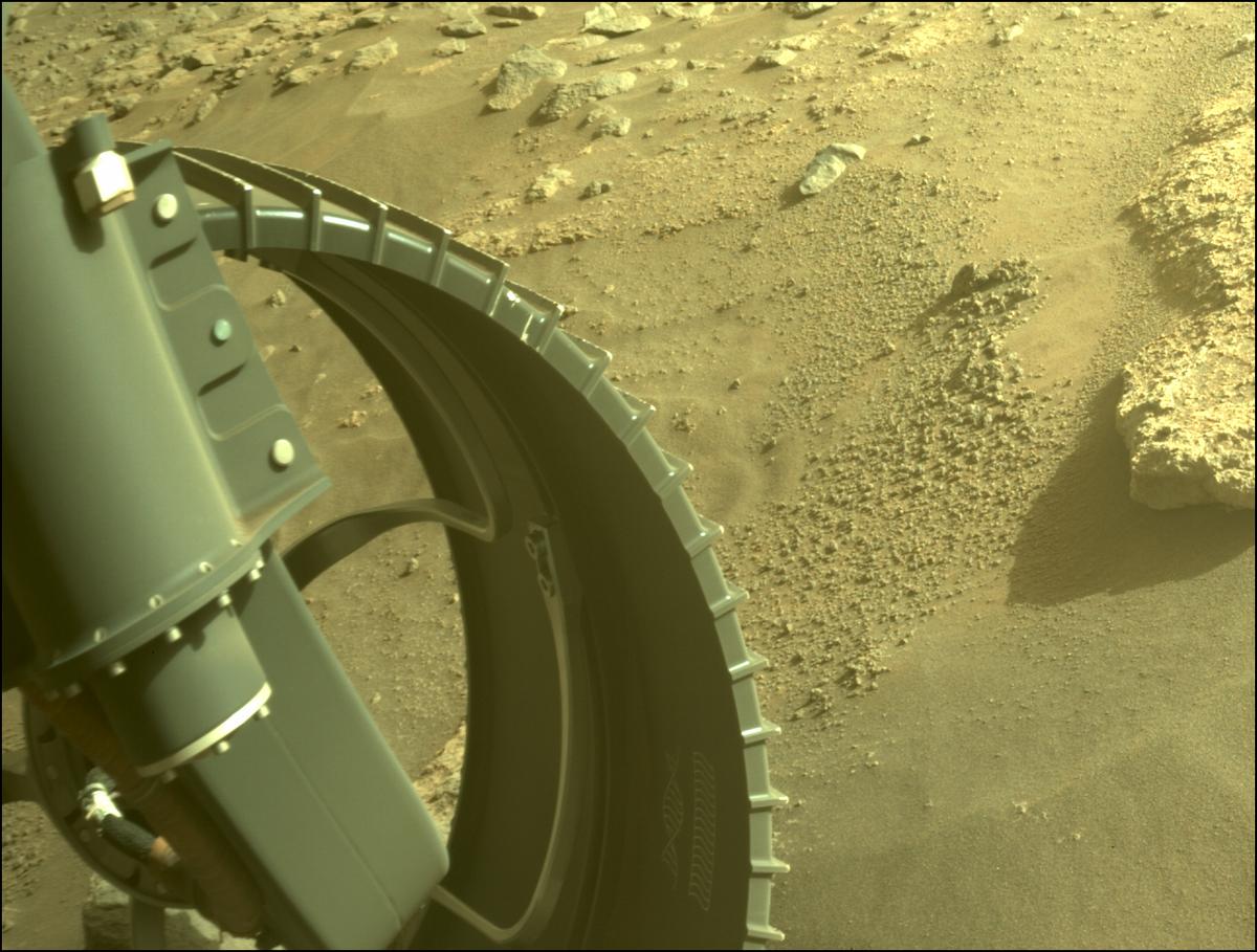 This image was taken by FRONT_HAZCAM_LEFT_A onboard NASA's Mars rover Perseverance on Sol 325