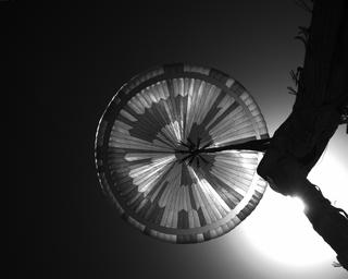 View image taken on Mars, Mars Perseverance Sol 328: Parachute Up-Look Camera B