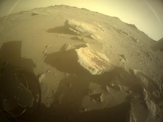 View image taken on Mars, Mars Perseverance Sol 328: Rear Left Hazard Avoidance Camera (Hazcam)