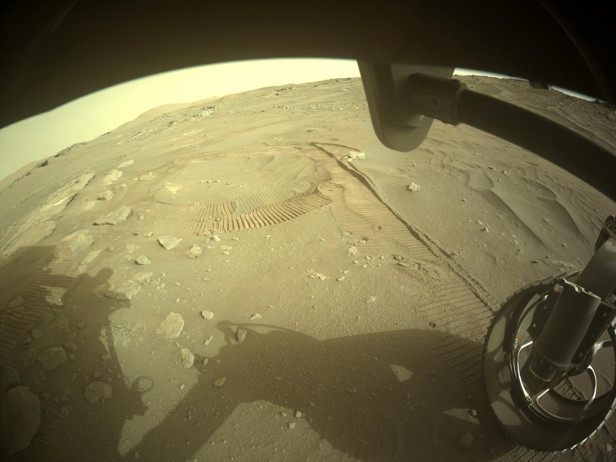 This image was taken by FRONT_HAZCAM_RIGHT_A onboard NASA's Mars rover Perseverance on Sol 329