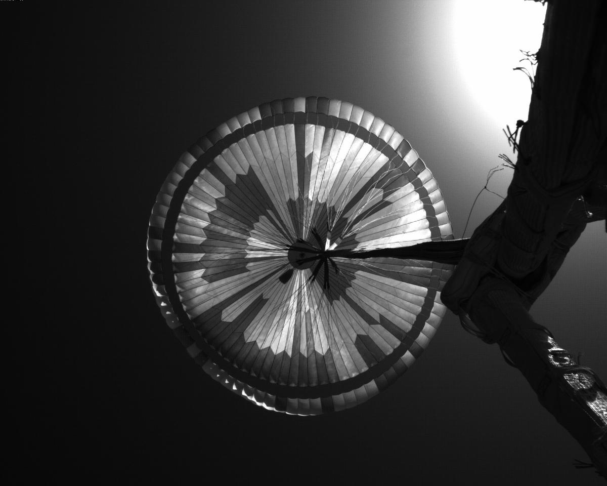 This image was taken by EDL_PUCAM2 onboard NASA's Mars rover Perseverance on Sol 330