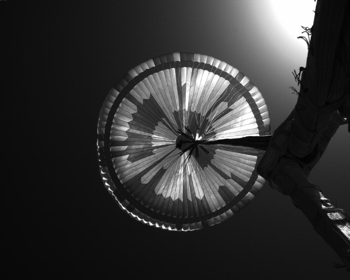 This image was taken by EDL_PUCAM2 onboard NASA's Mars rover Perseverance on Sol 330