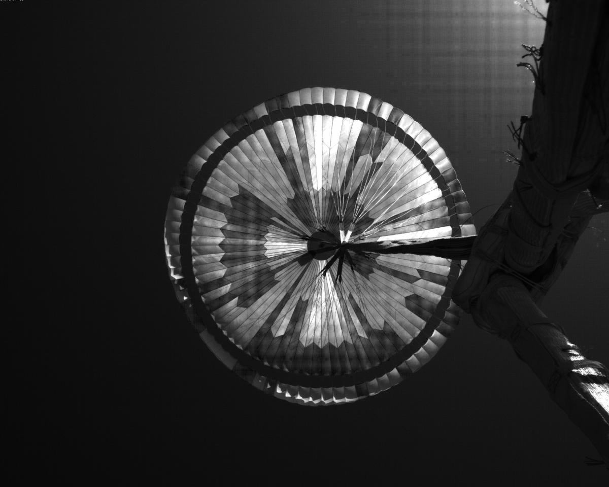 This image was taken by EDL_PUCAM2 onboard NASA's Mars rover Perseverance on Sol 330