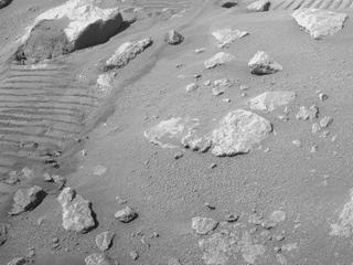 View image taken on Mars, Mars Perseverance Sol 330: Front Left Hazard Avoidance Camera (Hazcam)
