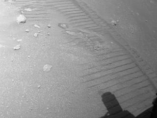 View image taken on Mars, Mars Perseverance Sol 330: Front Left Hazard Avoidance Camera (Hazcam)