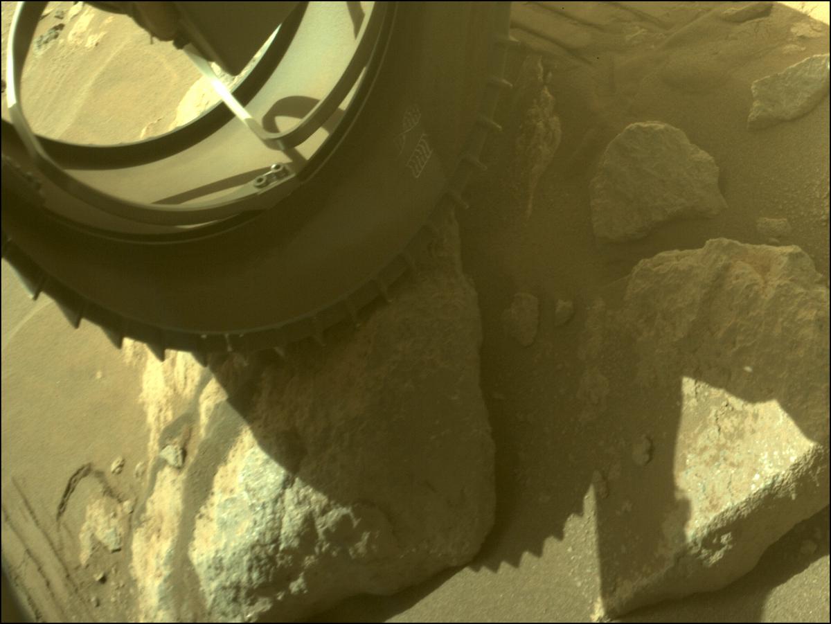 This image was taken by FRONT_HAZCAM_LEFT_A onboard NASA's Mars rover Perseverance on Sol 330