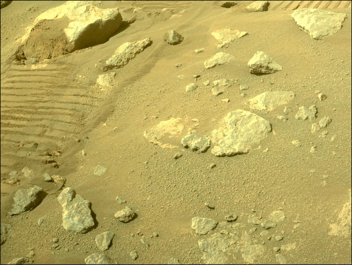 This image was taken by FRONT_HAZCAM_LEFT_A onboard NASA's Mars rover Perseverance on Sol 330