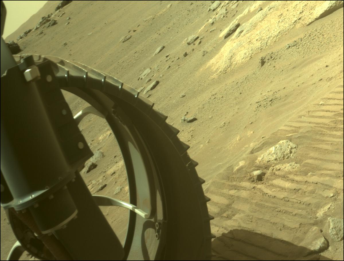 This image was taken by FRONT_HAZCAM_LEFT_A onboard NASA's Mars rover Perseverance on Sol 331