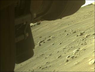 View image taken on Mars, Mars Perseverance Sol 333: Front Left Hazard Avoidance Camera (Hazcam)