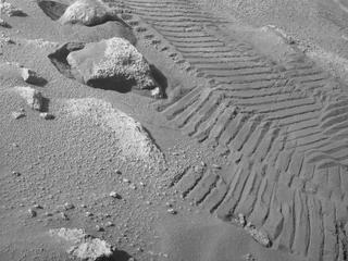 View image taken on Mars, Mars Perseverance Sol 333: Front Right Hazard Avoidance Camera (Hazcam)