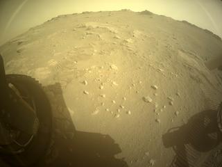 View image taken on Mars, Mars Perseverance Sol 333: Rear Left Hazard Avoidance Camera (Hazcam)