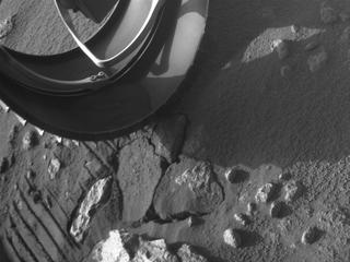 View image taken on Mars, Mars Perseverance Sol 335: Front Left Hazard Avoidance Camera (Hazcam)