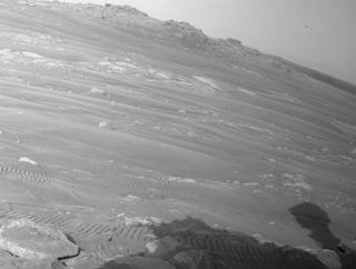 View image taken on Mars, Mars Perseverance Sol 335: Front Left Hazard Avoidance Camera (Hazcam)