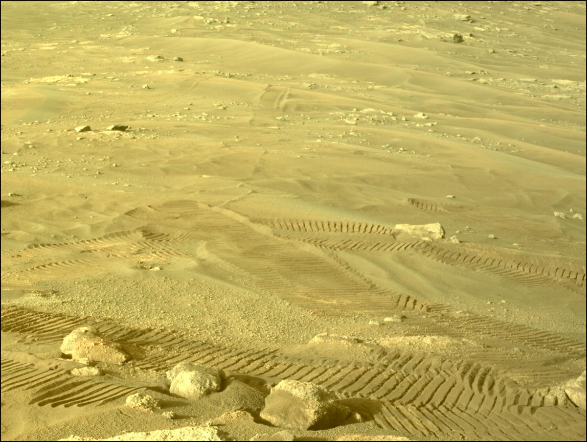 This image was taken by FRONT_HAZCAM_LEFT_A onboard NASA's Mars rover Perseverance on Sol 335