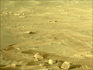 View image taken on Mars, Mars Perseverance Sol 335: Front Right Hazard Avoidance Camera (Hazcam)