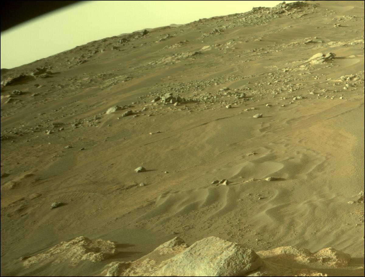 This image was taken by FRONT_HAZCAM_RIGHT_A onboard NASA's Mars rover Perseverance on Sol 335