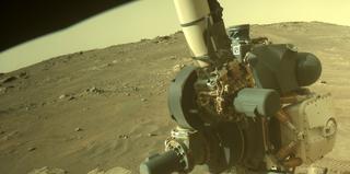 View image taken on Mars, Mars Perseverance Sol 337: Front Right Hazard Avoidance Camera (Hazcam)