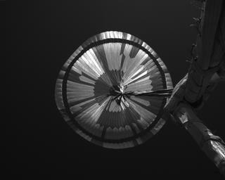 View image taken on Mars, Mars Perseverance Sol 340: Parachute Up-Look Camera B