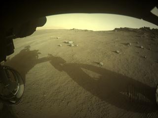 View image taken on Mars, Mars Perseverance Sol 341: Front Left Hazard Avoidance Camera (Hazcam)