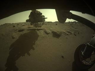 View image taken on Mars, Mars Perseverance Sol 345: Front Right Hazard Avoidance Camera (Hazcam)