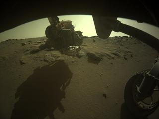 View image taken on Mars, Mars Perseverance Sol 345: Front Right Hazard Avoidance Camera (Hazcam)