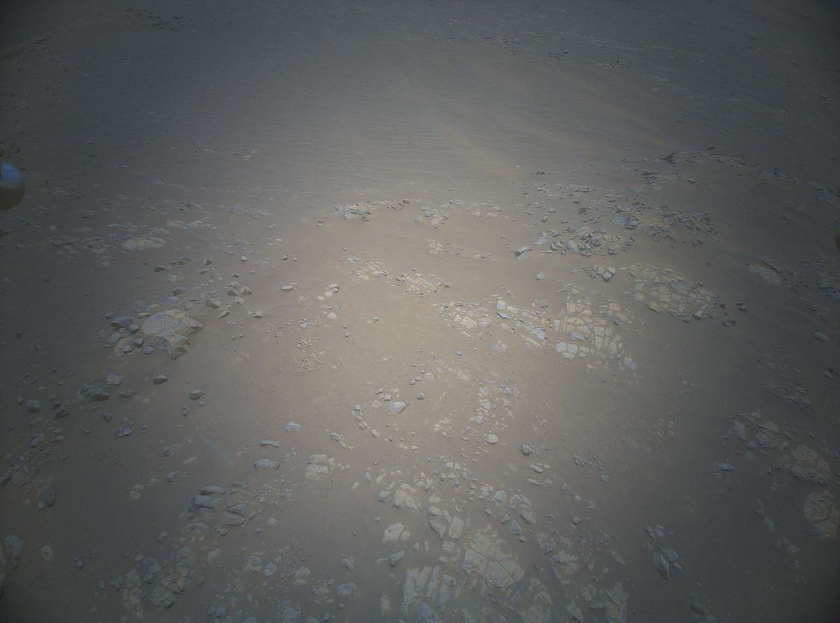 This image was taken by HELI_RTE onboard NASA's Mars rover Perseverance on Sol 345