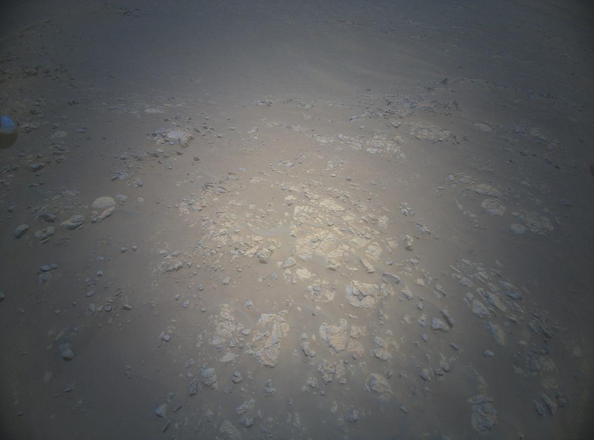 This image was taken by HELI_RTE onboard NASA's Mars rover Perseverance on Sol 345