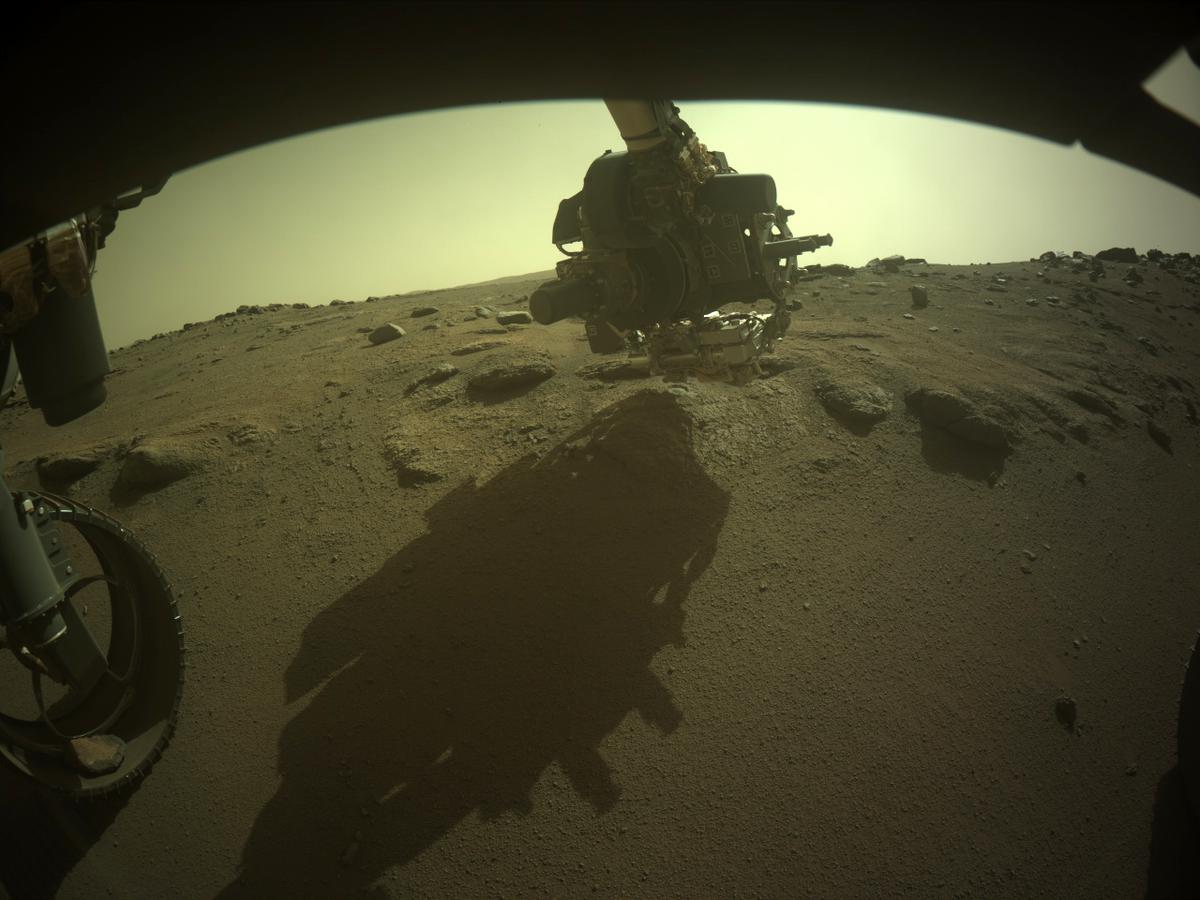 This image was taken by FRONT_HAZCAM_LEFT_A onboard NASA's Mars rover Perseverance on Sol 347