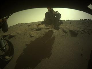 View image taken on Mars, Mars Perseverance Sol 347: Front Left Hazard Avoidance Camera (Hazcam)