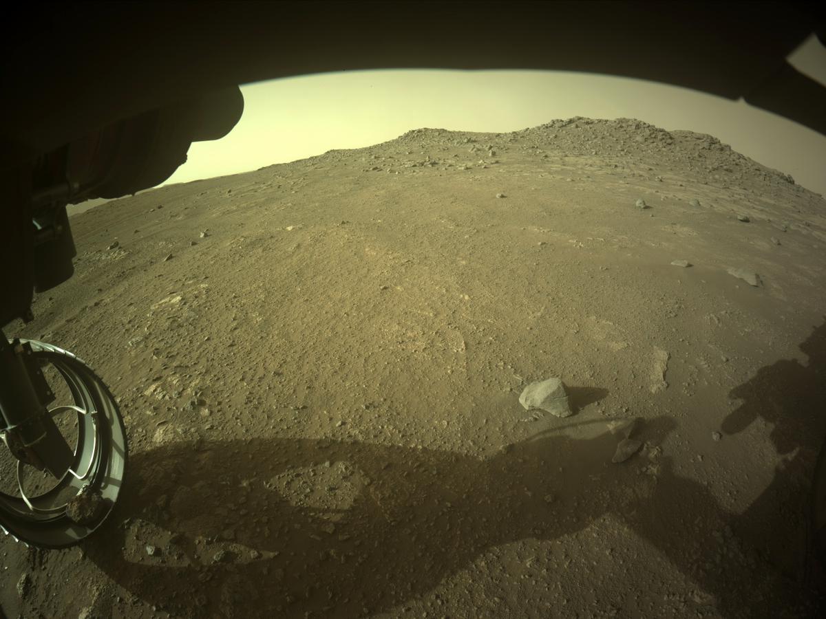 This image was taken by FRONT_HAZCAM_LEFT_A onboard NASA's Mars rover Perseverance on Sol 351