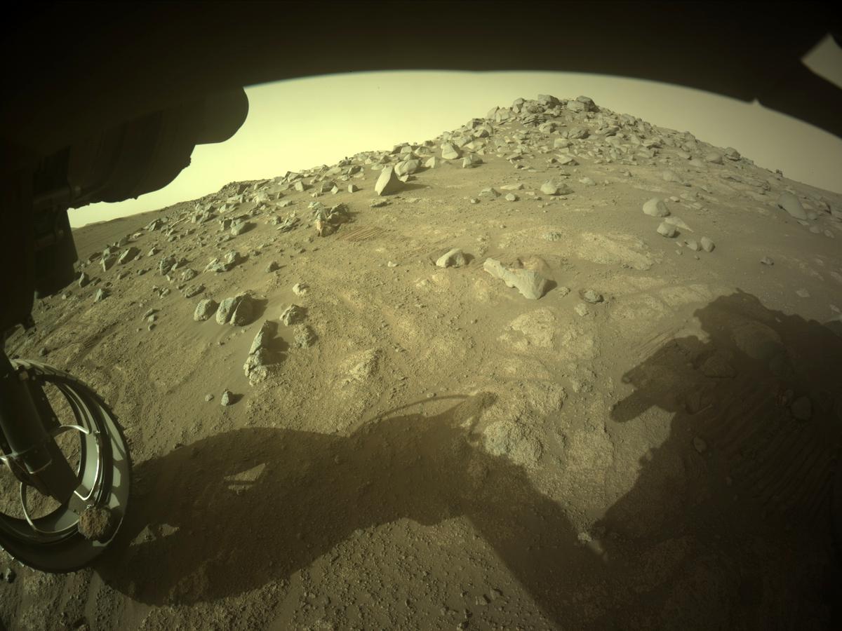 This image was taken by FRONT_HAZCAM_LEFT_A onboard NASA's Mars rover Perseverance on Sol 352