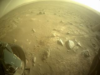 View image taken on Mars, Mars Perseverance Sol 352: Rear Left Hazard Avoidance Camera (Hazcam)