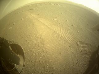 View image taken on Mars, Mars Perseverance Sol 353: Rear Left Hazard Avoidance Camera (Hazcam)