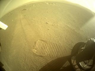 View image taken on Mars, Mars Perseverance Sol 353: Rear Right Hazard Avoidance Camera (Hazcam)