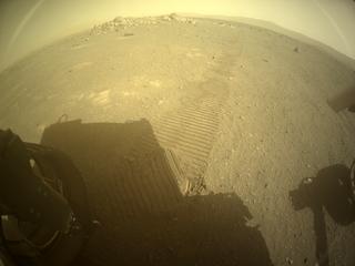 View image taken on Mars, Mars Perseverance Sol 354: Rear Left Hazard Avoidance Camera (Hazcam)